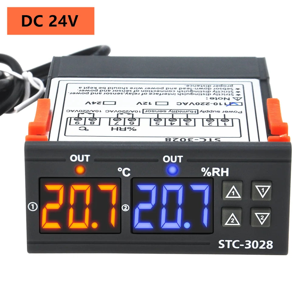 Digital Thermostat STC-3028 Temperature Humidity Controller Thermostat Humidistat Thermometer Hygrometer Control Switch 12V 220V