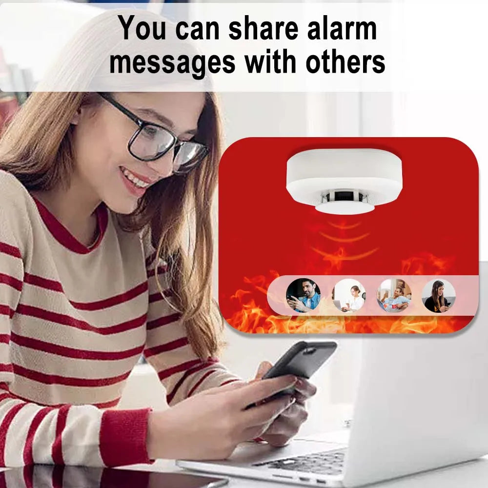 Tuya Smart Zigbee / Wifi Smoke Detector Smart Fire Fire Protection Home Security Alarm Sound Light Alarm APP Control