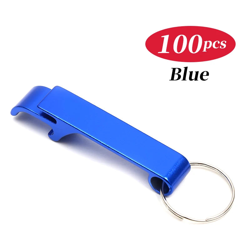 10-100PCS Custom Keychain Personalized Bottle Opener Customized Key Ring Mini Beer Can Kitchen Bar Tools Accessories Gift