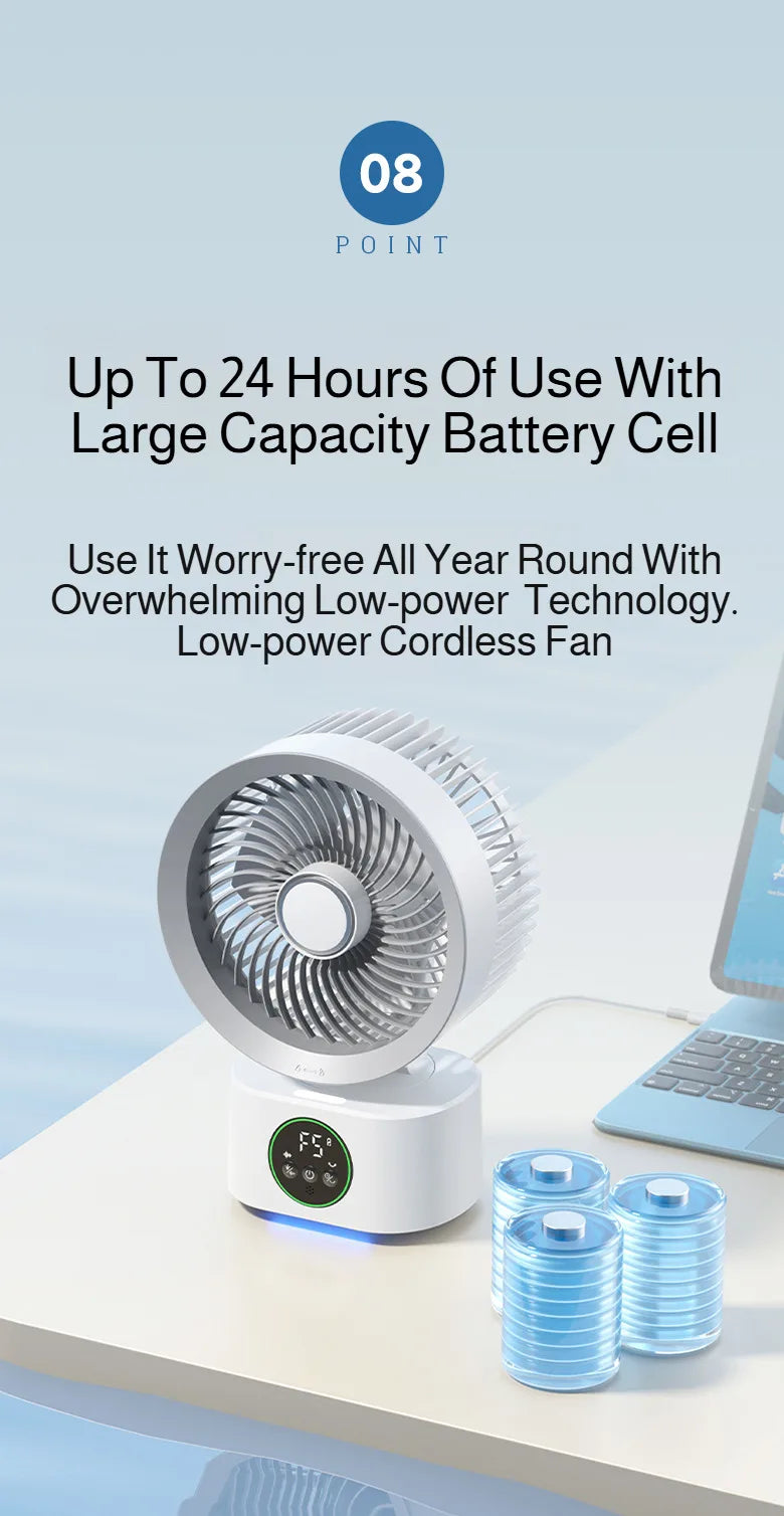 Cooling Home Desktop Shaking Head USB Charging Fan Air Circulation Intelligent Voice Timing Fan Home&dormitory Desktop Fan