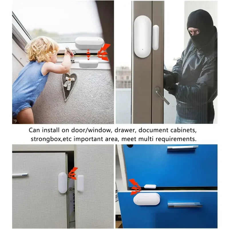 Tuya Smart WiFi Zigbee Door Sensor Smart Home Open Close Detector Smartlife App Control Notification Compatible