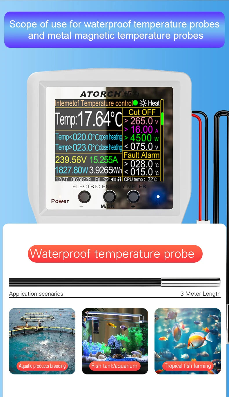Tuya Wi-Fi Smart Thermostat Socket Outlet Plug Remote Temperature Controller Timer Switch Heating Cooling 3M NTC Sensor 16A