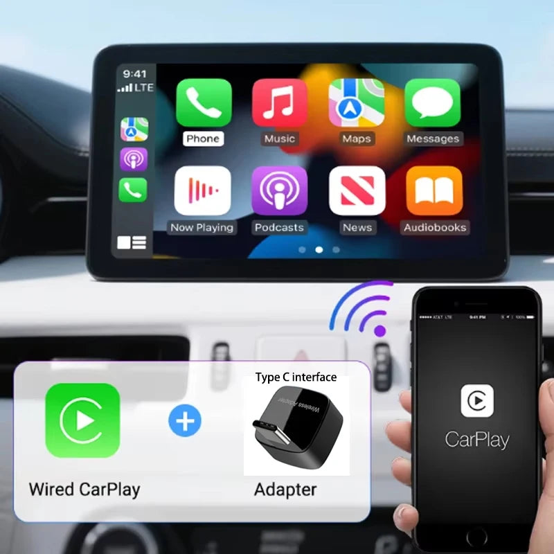 Skilldrive 2025 Upgraded Wireless CarPlay Adapter Wireless Android Auto AI Smart Box Intelligent Systems for Wired CarPlay Car