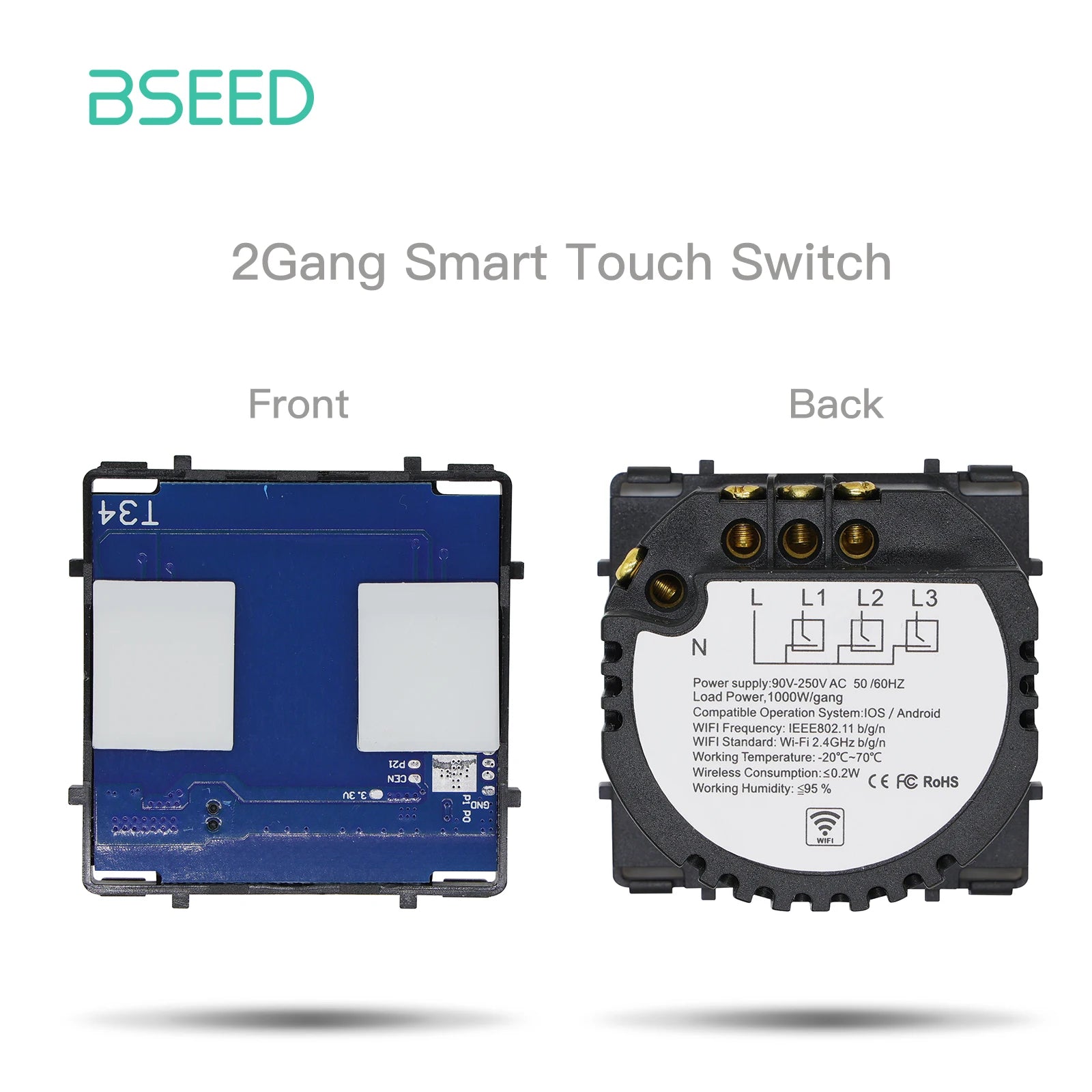 BSEED Wifi Smart Thermostats Electric Boiler Water Floor Heating Central Controller Glass Panel Socket Switch DIY Accessory Part