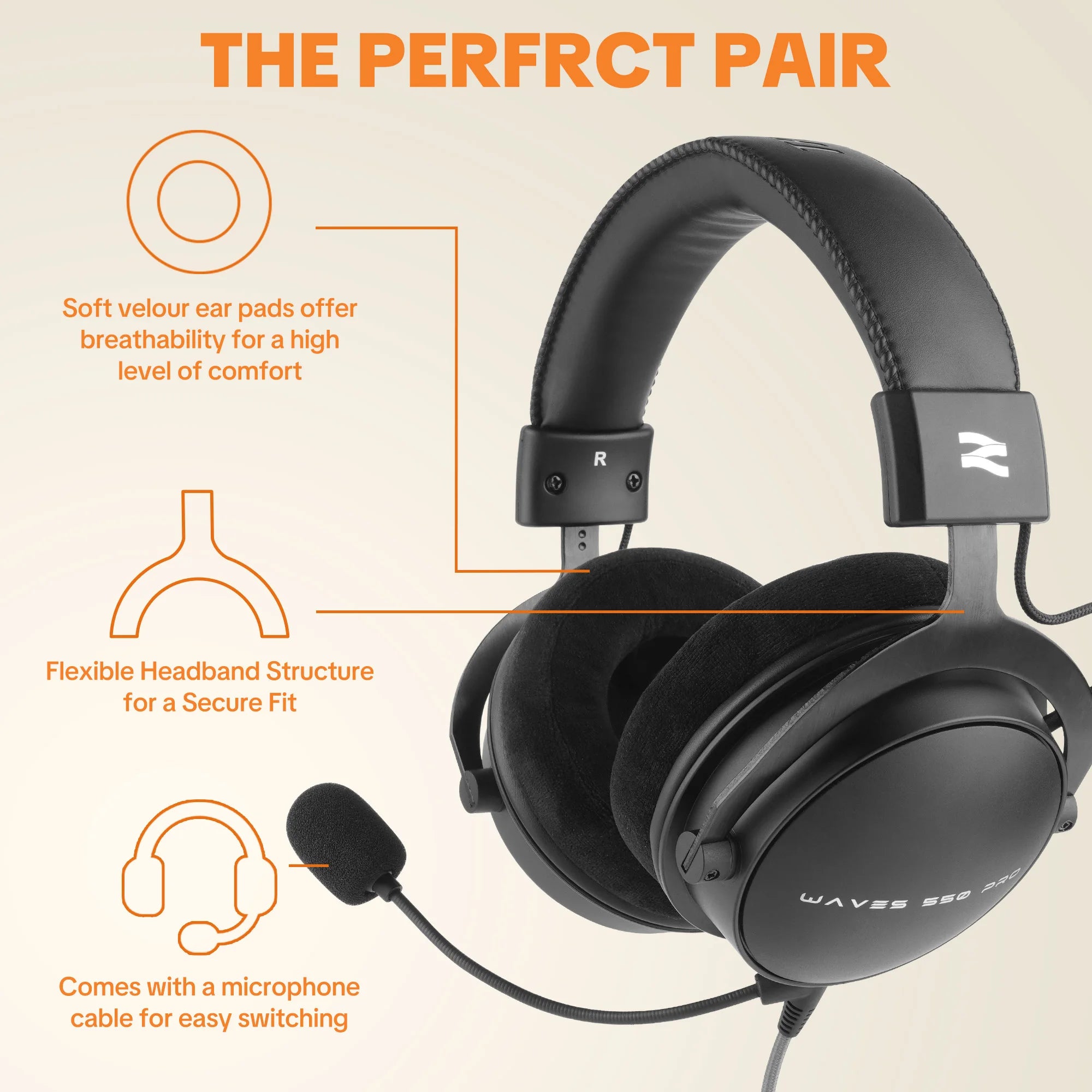 TALOMEN W550X Corded Studio Headphones Stereo Professional DJ Headphones Over-Ear Monitor Headphones with Detachable Cable Gift