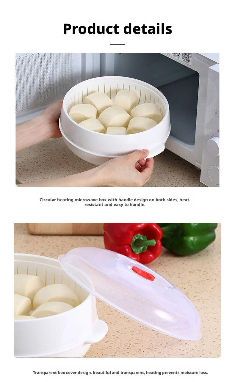 Microwave Oven Special Box Heated Soup Pot Rice Steamed Hot Steamed Buns Buns With Lid Eco-friendly Food Grade Kitchen Tool