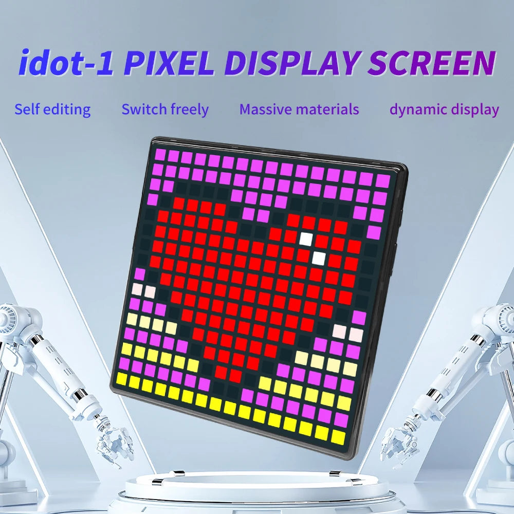 64x64 Pixel Screen Smart LED Pixel Display with APP Control Programmable Night Light DIY Options Animation For Home Bedroom Bar