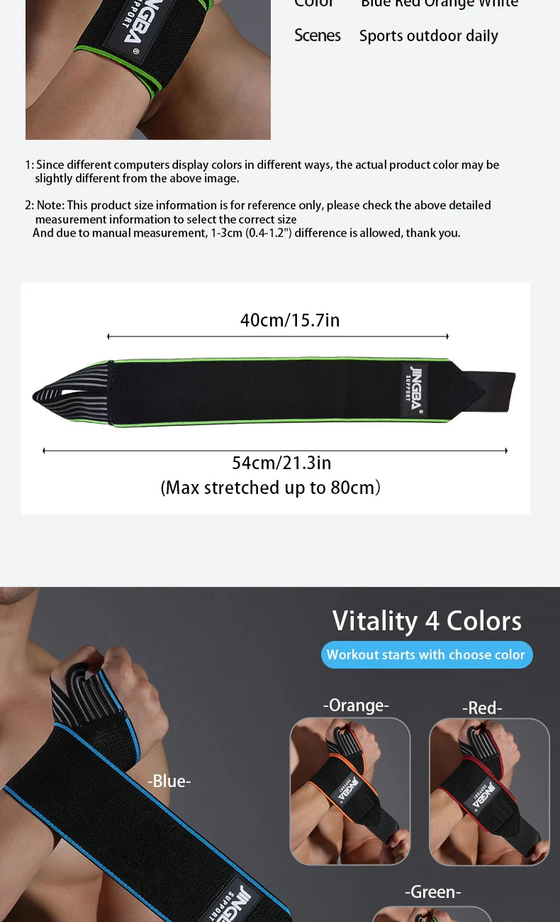 Fitness Wrist Wraps Weight Lifting Gym Wrist Straps Cross Training Padded Thumb Brace Strap Power Hand Support Bar Wristband