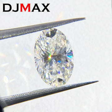 DJMAX 0.1-30ct Rare Oval Cut Moissanite Loose Stone D Color Lab Grown Super White Certified Ellipse Oval Moissanite Diamond
