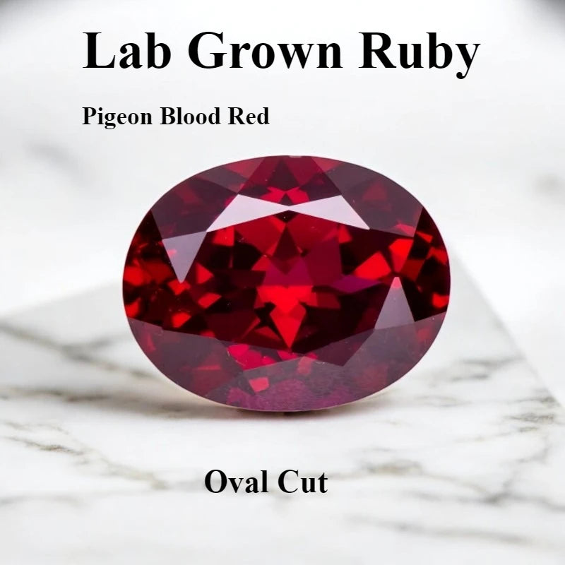 Lab Grown Ruby Various Shape Pigeon Blood Red Charms Gemstone for DIY Jewelry Making Materials Selectable Certificate