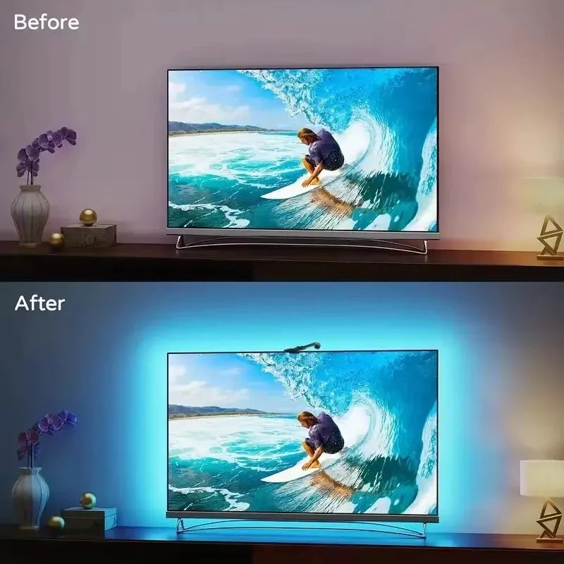 Ambilights Tv Kit 5V Rgbic Smart Usb Ambilight For Tv 3.8M 5M Tv Backlight Television Color Synchronization Led Light Strip Tape