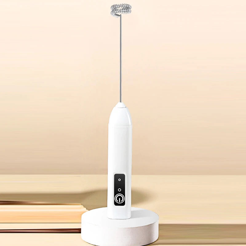 BOX Cordless Electric Milk Frother Hand Mixer Whisk, USB 3 Speeds Handheld Milk Foamer for Coffee Cappuccino Mini Blender
