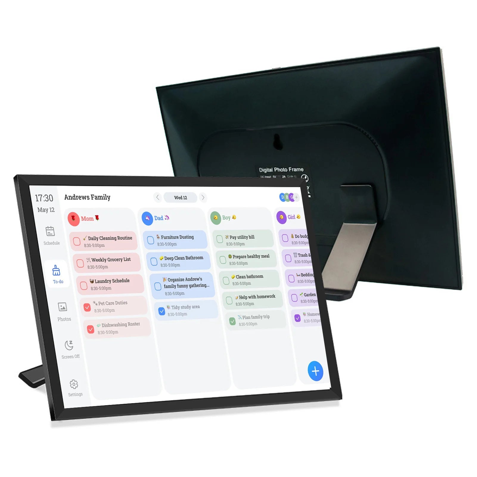 10.1in Smart Digital Calendar and Planner HD Touchscreen Smart Calendar with Chore Chart for Family Office