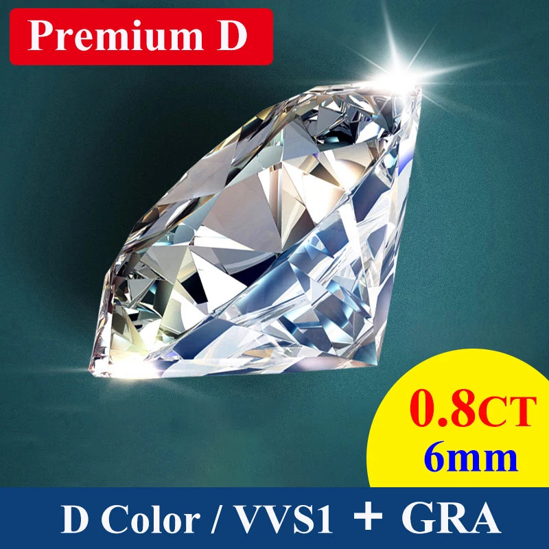 New Premium D Color VVS1 Moissanite Loose Stone Full Size Factory Wholesale Fine Jewelry Certified Moissanite Diamonds With GRA