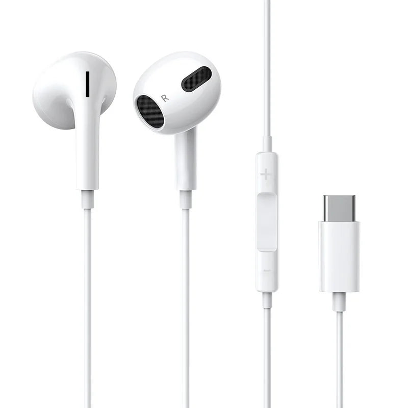 TypeC In Ear Wired Earphones with Microphone Digital DAC for Smartphones Compact And Premium