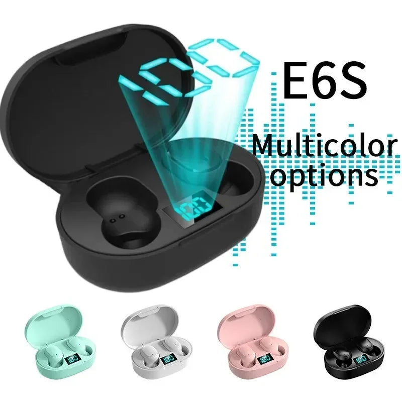 E6S TWS Bluetooth Earphones Wireless Bluetooth Headset Noise Cancelling Headsets With Microphone Headphones For Xiaomi iPhone