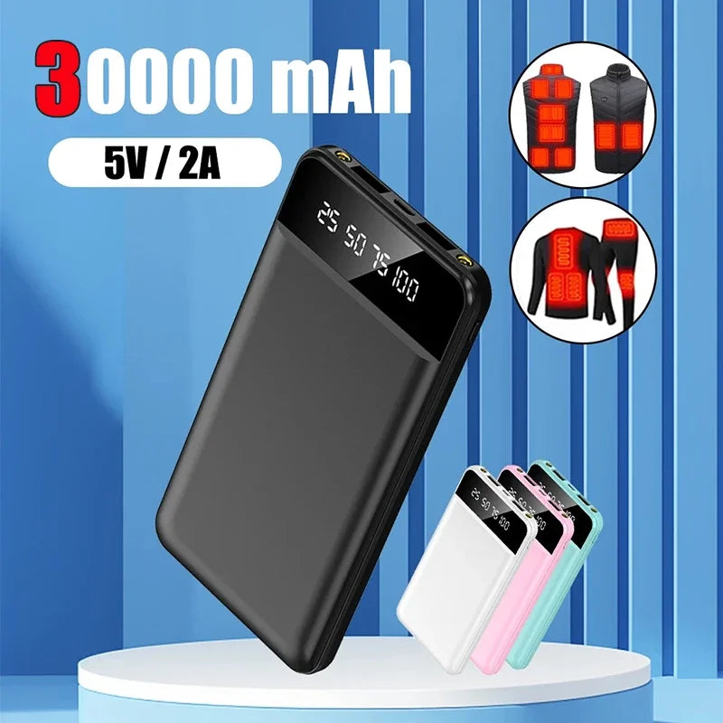 50000mAh Portable Power Bank Charging Intelligence Digital Display External Battery Pack Dual USB For Fast Heating Vest Jacket