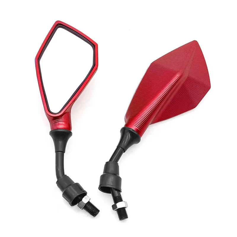 Motorcycle Mirrors Red M10 ABS Motorcycle Rearview Mirrors Scooter E-Bike ATV Dirt Bike Rear View Mirrors HD Side Mirror