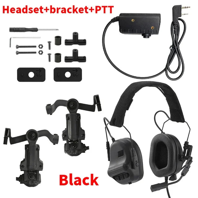 ARM NEXT F10 Tactical Headset Hunting Shooting Noise Cancelling Headphones with Brackets Fit for Wendy M-LOK ARC Helmet
