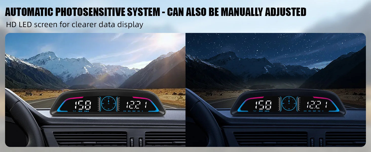 Car OBD/GPS B3 G3 Head Up Display Digital Speedometer Multifunctional HUD Display With Alarm Function Car Auto Accessories
