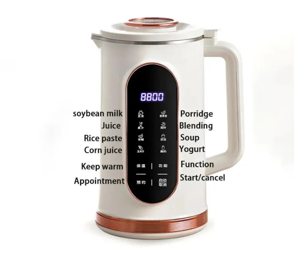 800ml/1500ml Soy Milk Machine Electric Juicer Blender Mixer Soybean Milk Maker High Speed Blenders 10 Blades Breakfast Machine