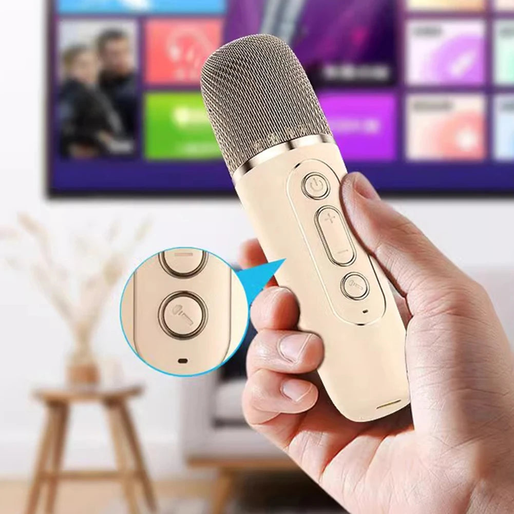 Hot K12 Bluetooth Speaker Portable Home Cute Karaoke Mini Wireless Audio with 1/2 Microphone K Song Family Singing Machine