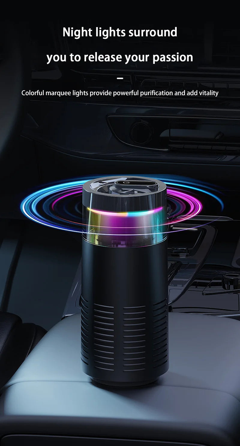 2026 New Car Air Purifier, A Negative Ion Ambient Light Car Air Purifier For Removing Formaldehyde And Odors Inside The Car