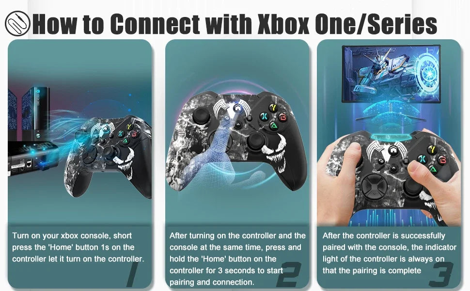 Gaming Gamepad For Xbox One Series X/S Pc With 6-Axis Gyro Sensor Dual Vibration Hall Effect Wireless Game Xbox Controller