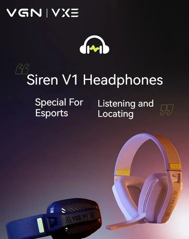 VGN VXE Siren V1 Gaming Headset Bluetooth 5.3/2.4g Dual-mode Lightweight Headphone With Microphone Computer Esports Headset Gift