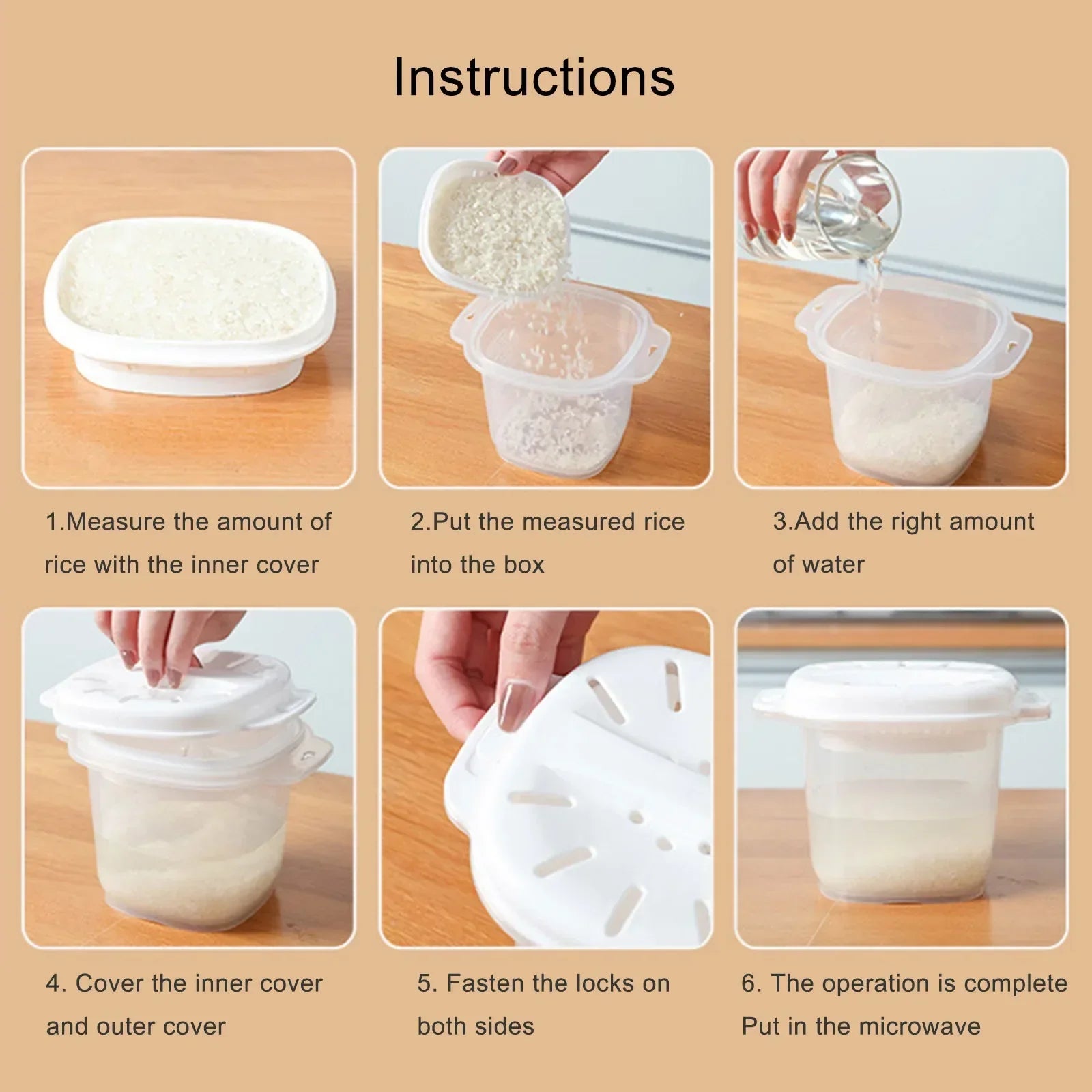 Food gradePP microwave rice cooker multifunctional rice washing and draining quick cooking lunch box suitable for office workers