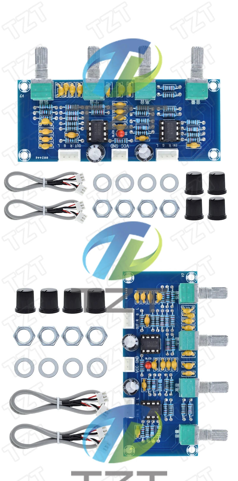 XH-A901 NE5532 Tone Board Preamp Pre-amp With Treble Bass Volume Adjustment Tone Controller For TZT Amplifiers Board