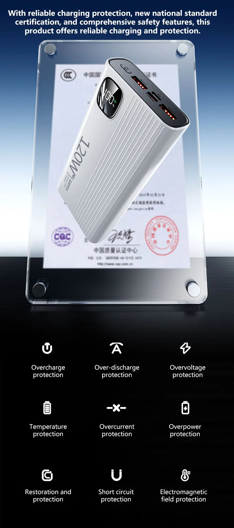 500000mAh Power Bank 120W Super Fast Charging Portable Mobile Power Digital Display Ultralarge Capacity External Battery 2026