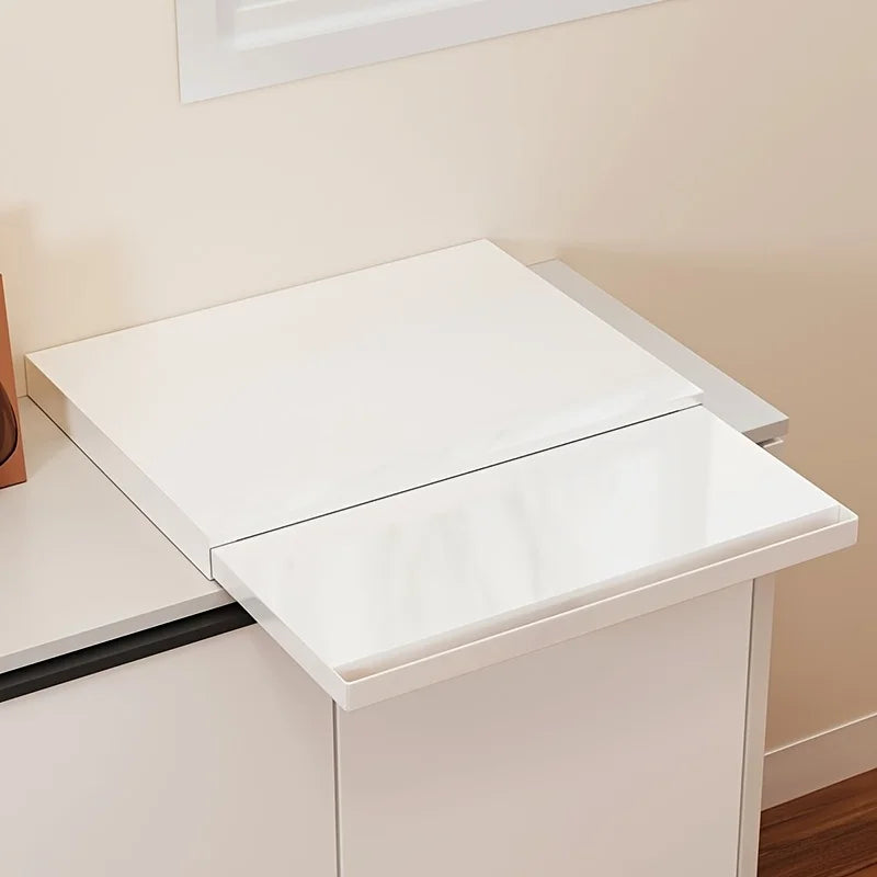 Modern Metal Utility Rack with Pull-Out Shelves & Drawers – Versatile Microwave Stand for Oven, Cookware and Tabletop Storage