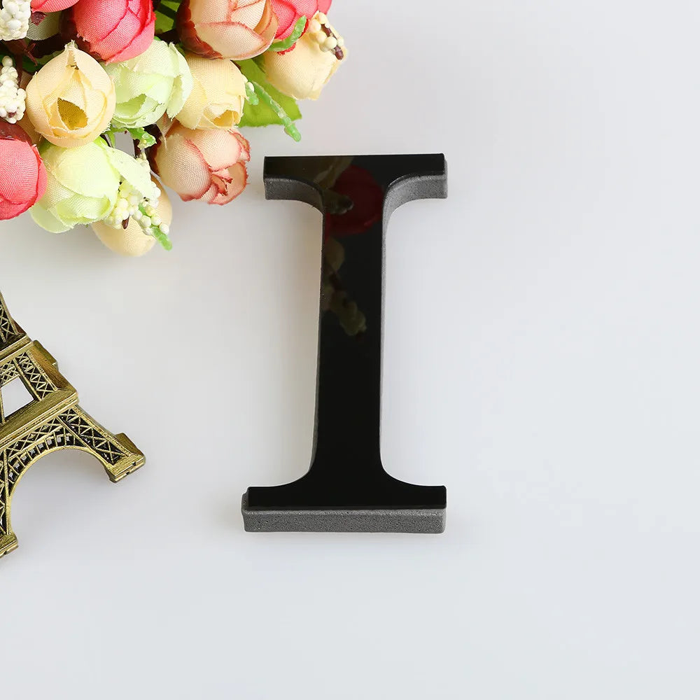 26 Letters Wall Sticker 3D DIY Mirror Acrylic Decals Home Decor Wall Art Mural for party wedding Christmas Retro Wall Art