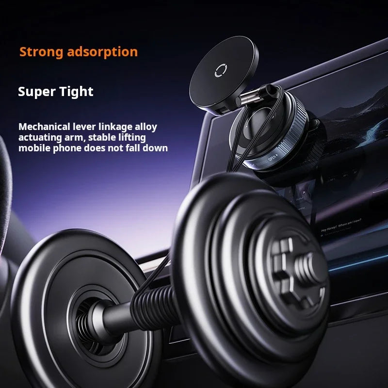 15W Magnetic Wireless Car Charger Mount 360° Rotatable, Zinc Alloy & Vacuum Suction Phone Holder for Car Mount Charger