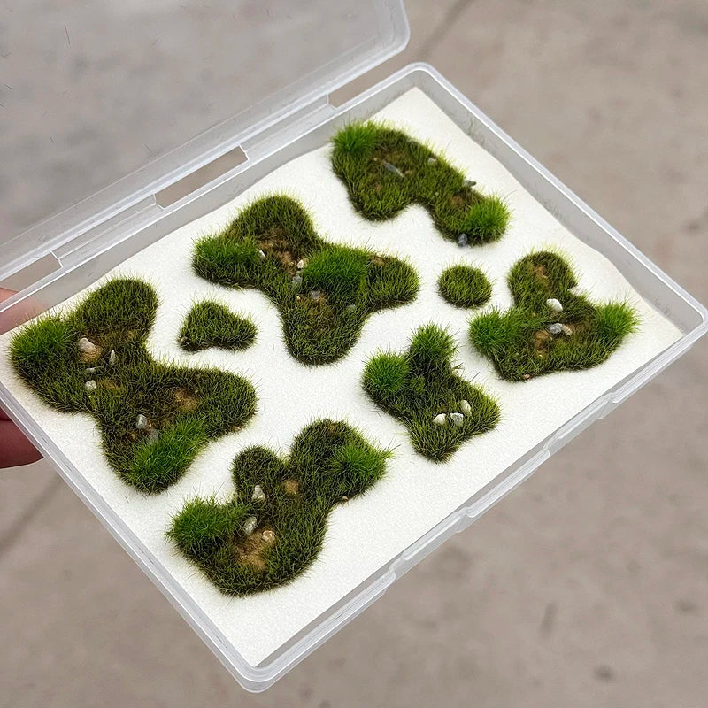 11*15cm Model Grass Turf With Stone Lawn Model Material Micro Landscape Platform Diy Material 1/64 Scale Train Railway Layout