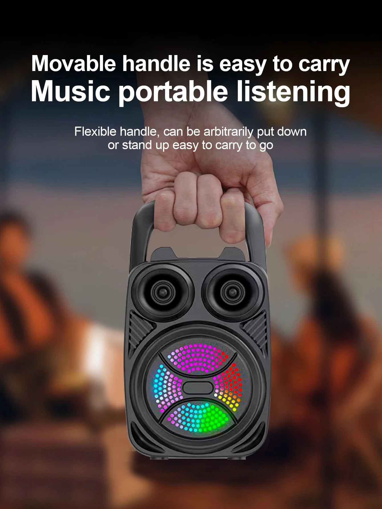 500mAh Bluetooth Speaker Sound box High Power Bluetooth Speakers TF/FM/USB/TWS/BT Handheld Sound Subwoofers For Dancing