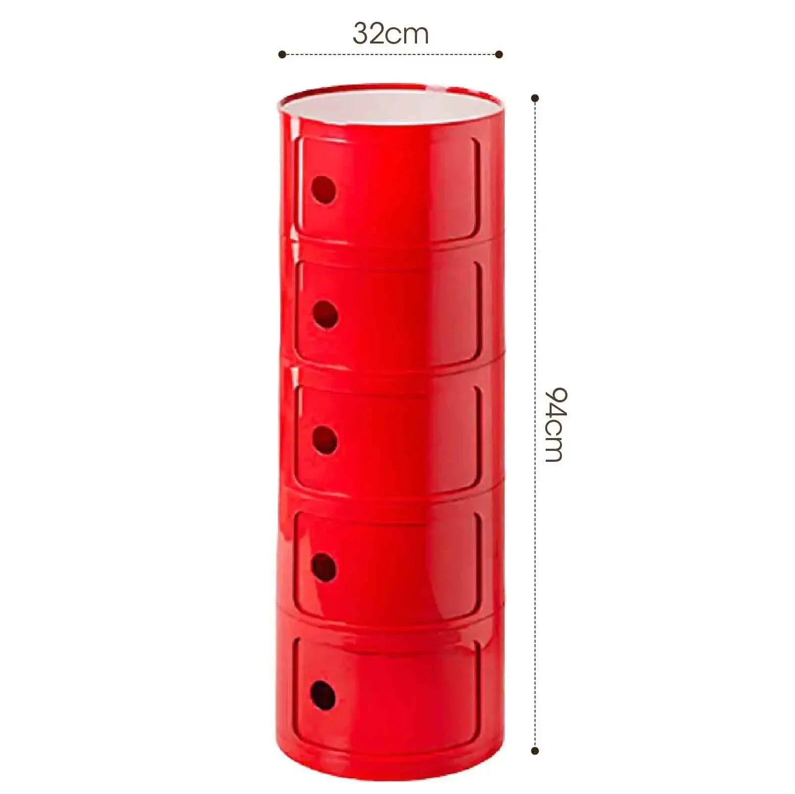 Plastic Round Nightstand Bedside Table Cabinet with Sliding Doors Round Storage Bedside Cabinet Nightstand  for Living Bedroom