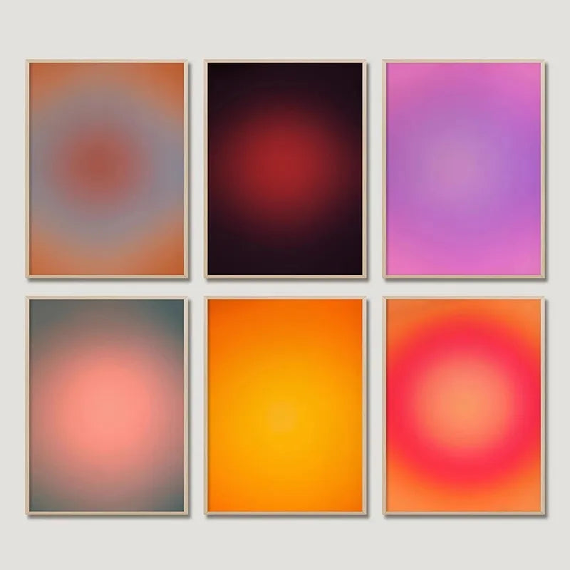 Gradient Aura Wall Art Print Affirmation Poster Gradient Artwork Canvas Painting Aesthetics Wall Art Decoration Pictures