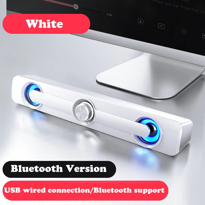USB Wired Powerful Computer Speaker Bar Stereo Subwoofer Bass Speaker Surround Sound Box LED For PC Laptop Phone Tablet MP3