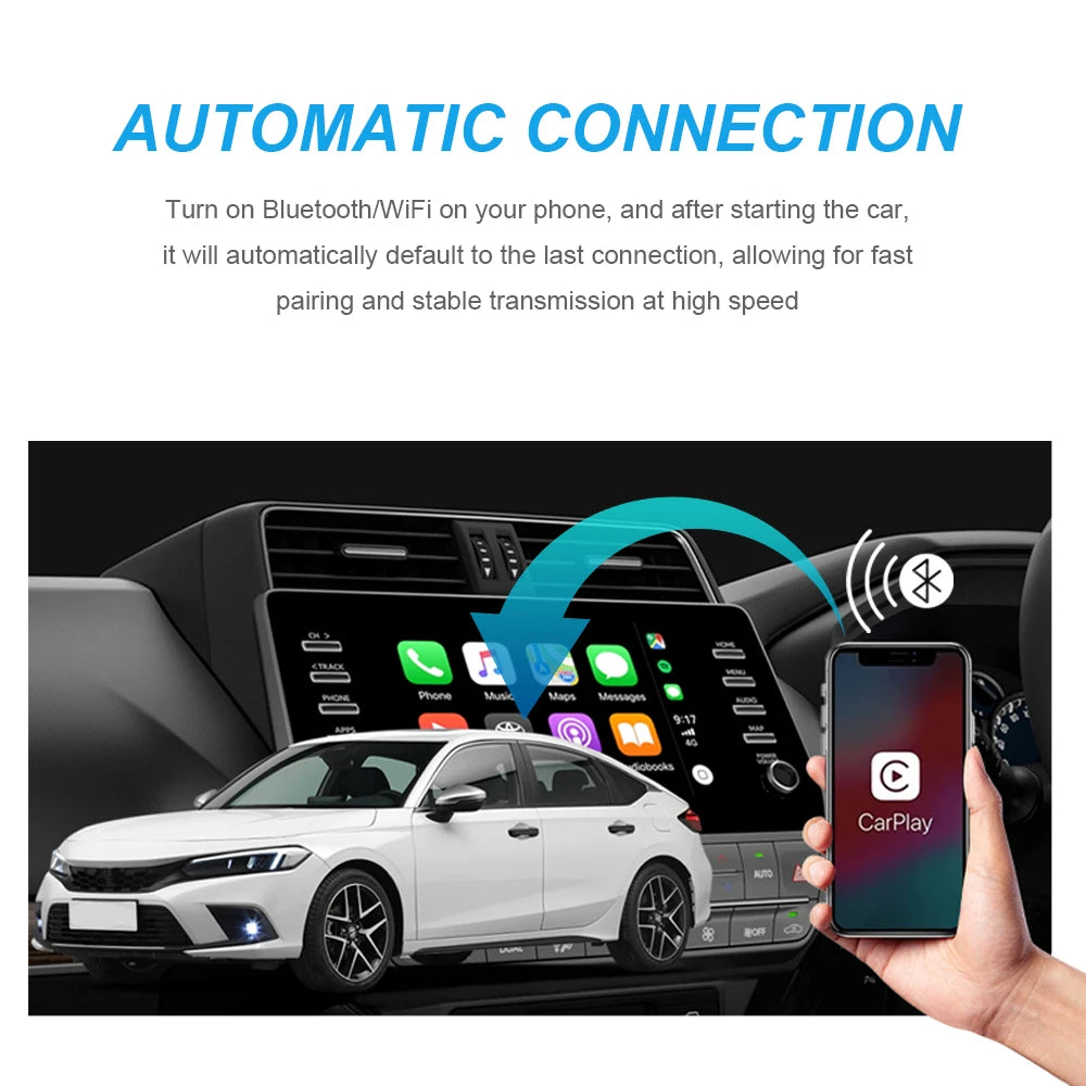 Carplay Wireless Adapter Android Auto 2in 1 Smart Dongle 2025 5G WIFI For iphone Android Phone For Volvo Benz Mg Kia Chery VW