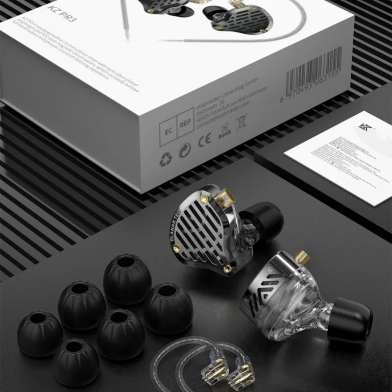 KZ PR3 13.2MM Planar Driver In Ear Wired Earphones HiFi Bass Earbuds