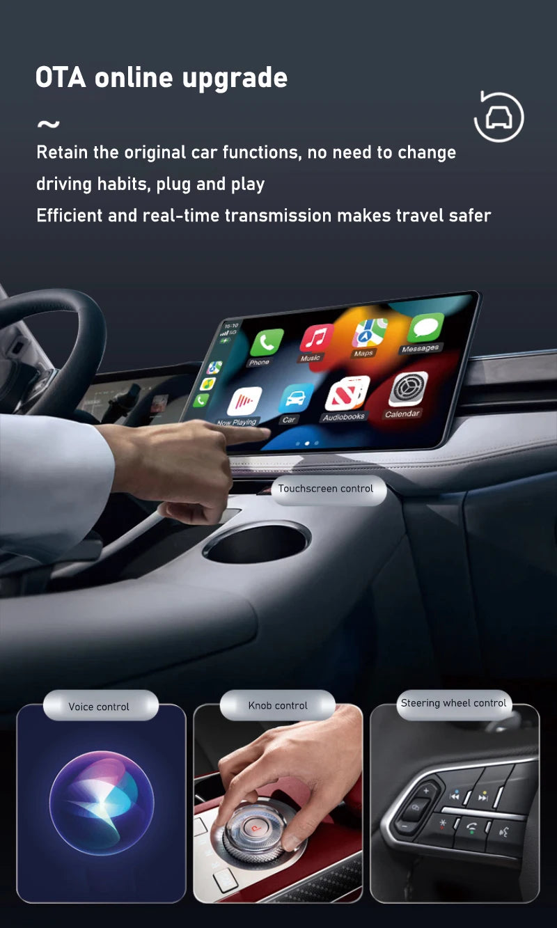 2- in-1  Wireless Android Auto Adapter Wireless CarPlay Dongle Car Intelligent Systems AI Smart Box For Car Wired CarPlay