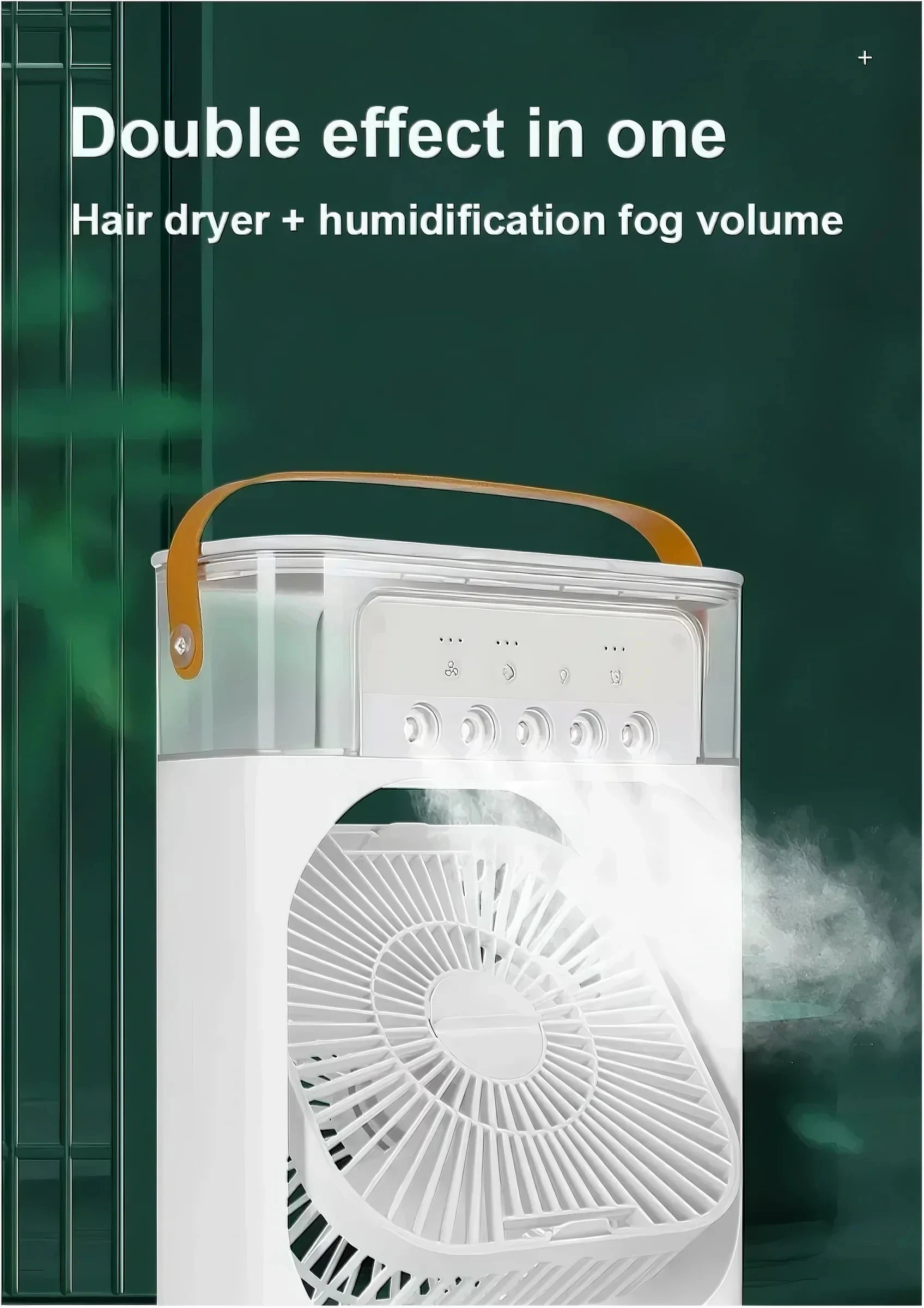 Fan/cooling fan portable household three in one small air cooler, LED night light, 5-hole humidifier, 1-3 hour timer