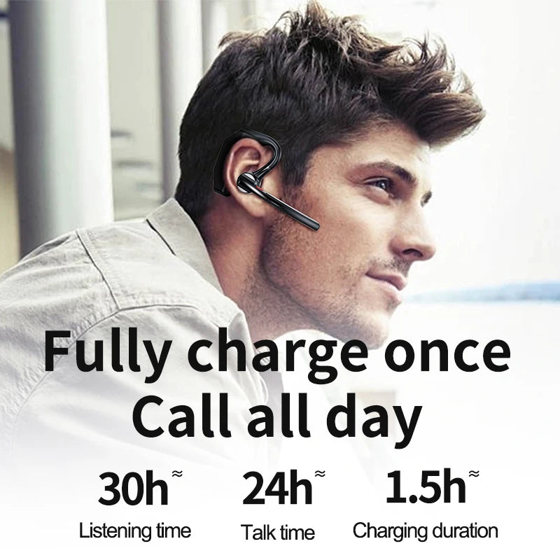 Wireless Headphones With Dual Microphon Bluetooth Earphone ENC Noise Cancelling Hands-free Headset Busines Auriculares Driving