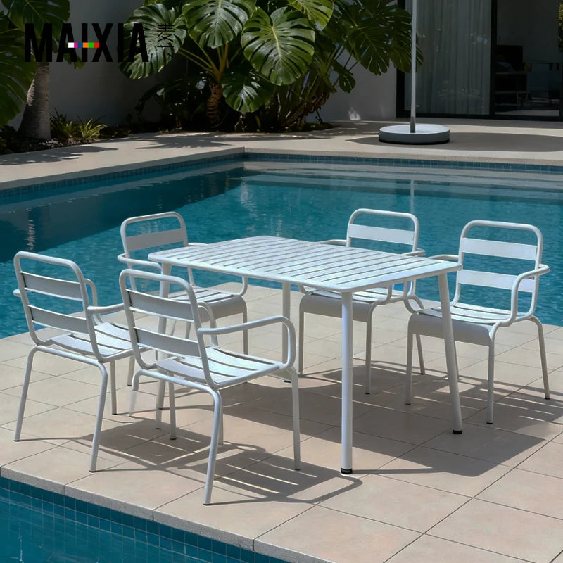 Outdoor Iron Leisure Chairs, Garden Courtyard Dining Chairs, Balcony Homestay Clubs, Villas, Courtyard Dining Tables and Chairs