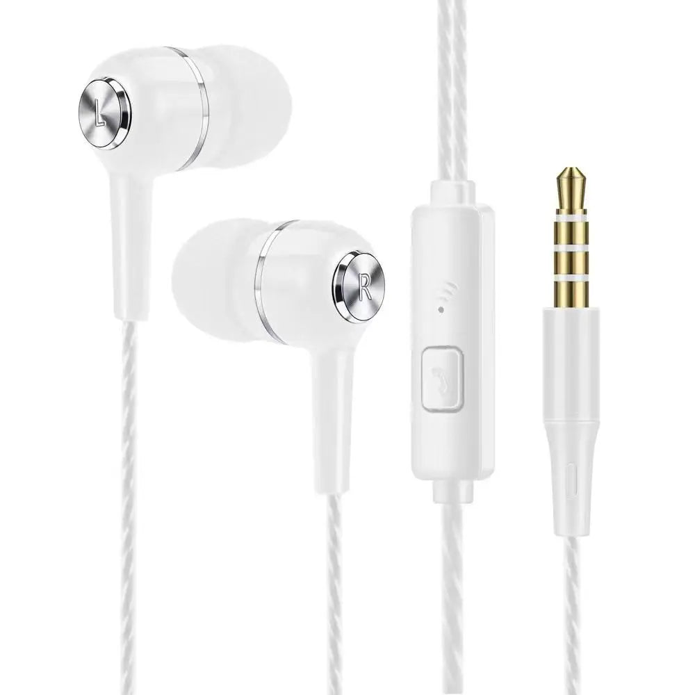 3.5mm Wired Headphones In Ear Headset Wired Earphones with Mic Bass HiFi Stereo Earbuds Sports In-line Control For Phones