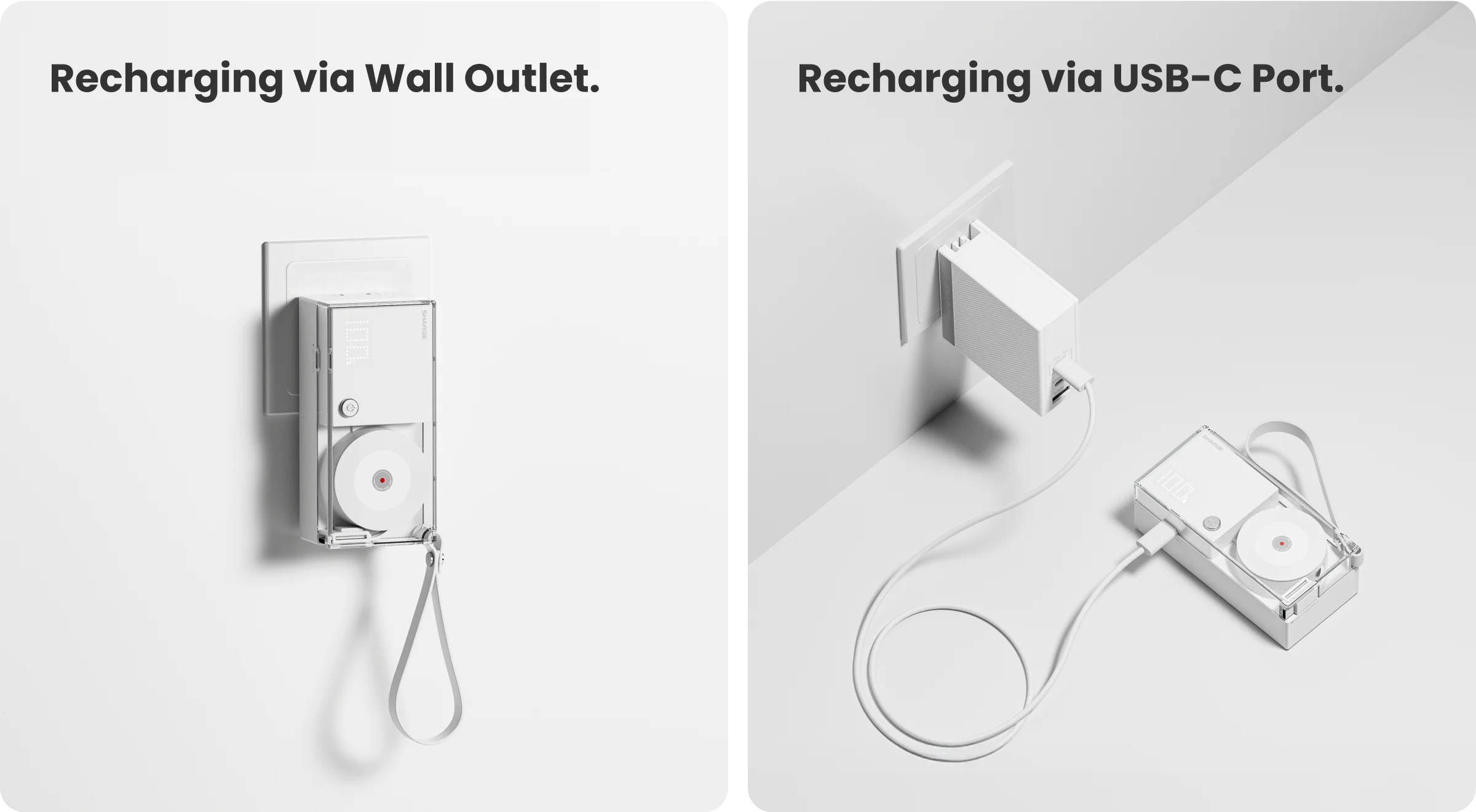 SHARGE 3-in-1 Portable Power Bank 30W USB-C Charger with USB-C Cable 10,000mAh AC Plug Max Battery Pack for iPhone 16/15 Galaxy
