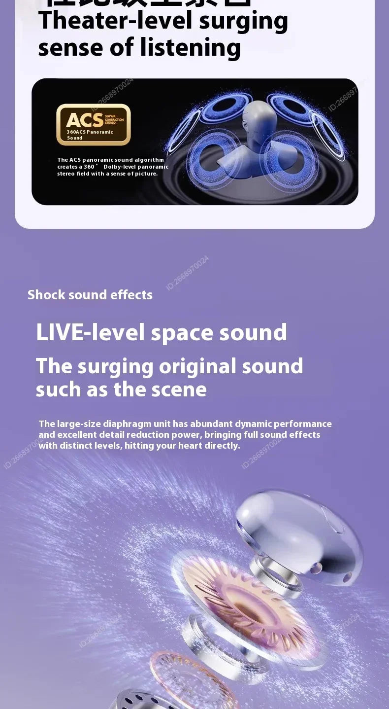 Premium Clip-on Earphones Wireless Bluetooth Earbuds Sound Quality Long Battery Life Perfect for Sports Headphones With Micphone
