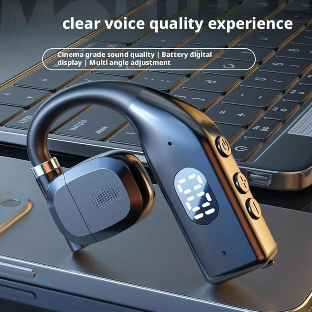 Wireless Bluetooth 5.4 Earbuds with Earhooks – HiFi Stereo Gaming Sports Headphones, Noise Reduction Earphones with Mic